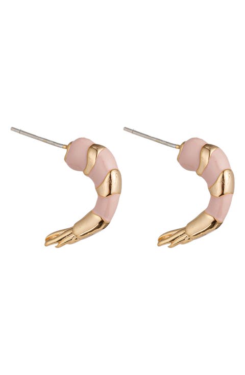 Tiger Shrimp Enamel Stud Earrings