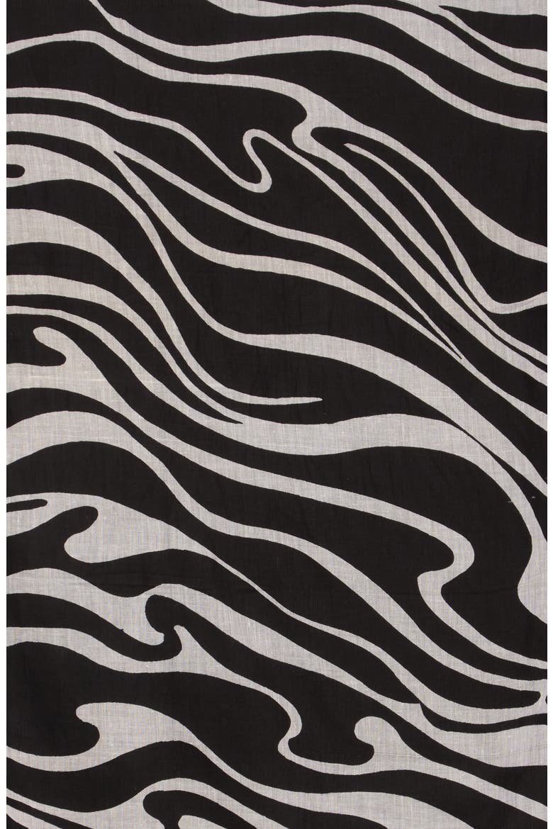 Zebra Print Cover-Up Sarong, Alternate, color, LIGHT GREY/ BLACK