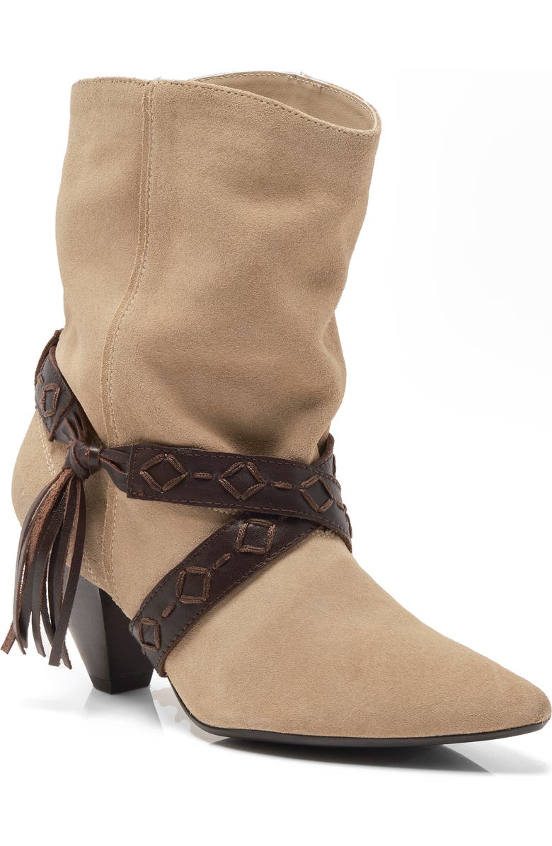 Free People Bronte Belt Wrapped Western Boot, Main, color, Taupe Suede