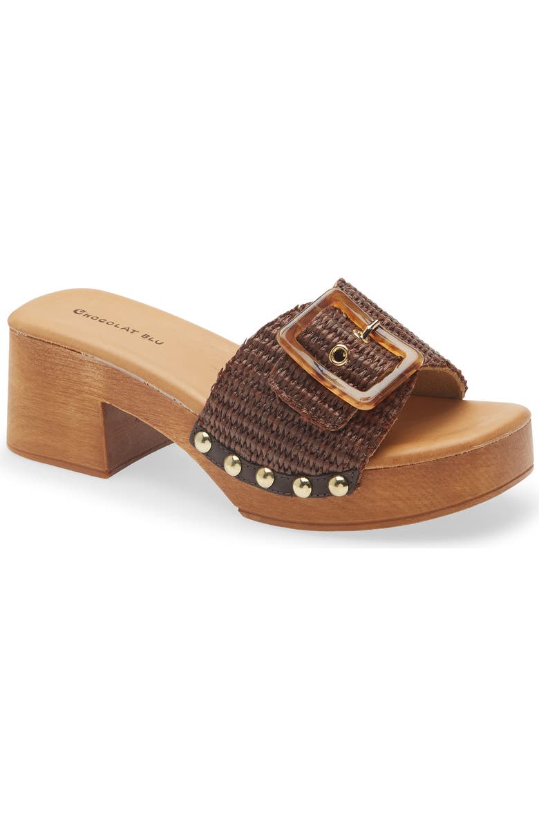 Chocolat Blu Lari Platform Sandal, Main, color, Brown Raffia