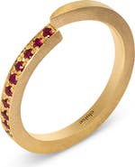 Eloise Jewelry Crescent Moon Ring Natural Ruby. Handmade in Italy