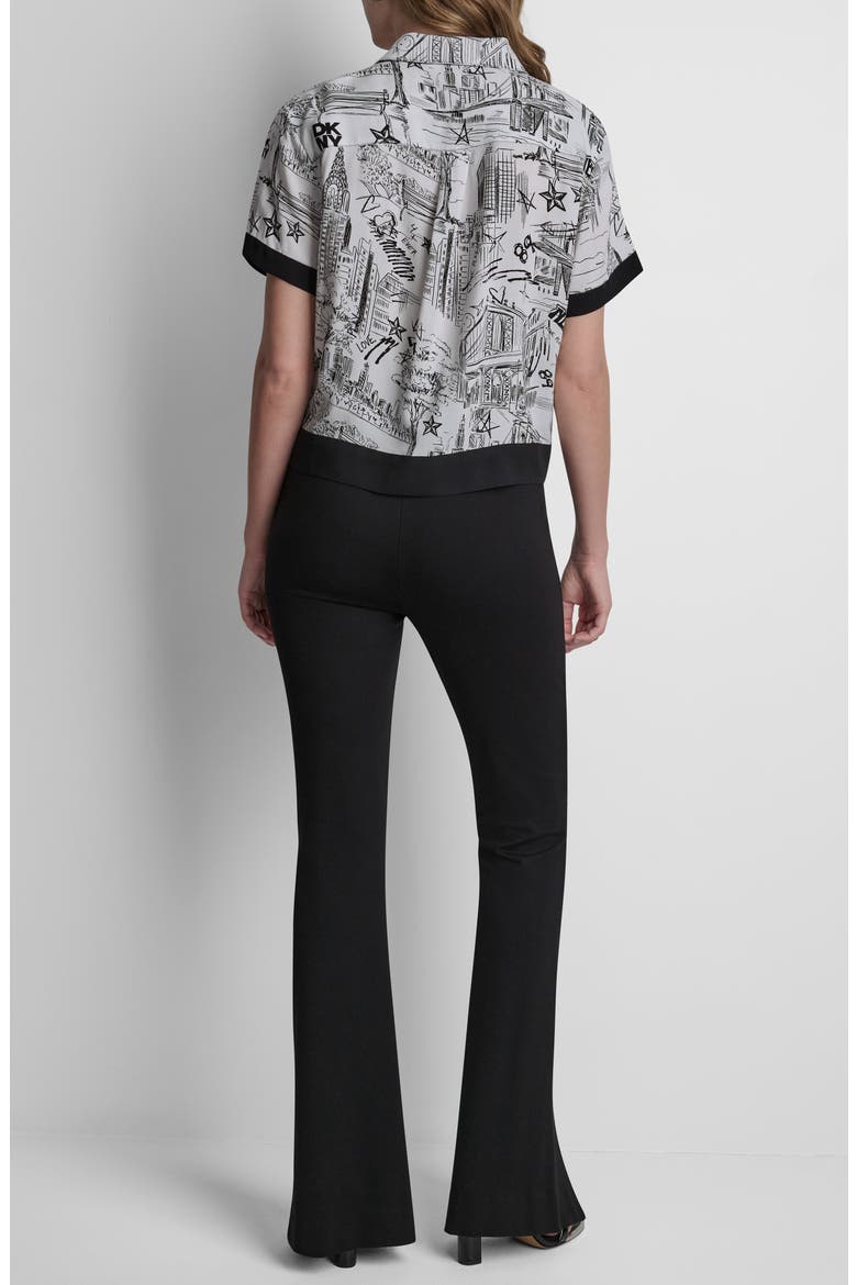Print Short Sleeve Button-Up Shirt, Alternate, color, NEW YORK TOILE WHITE