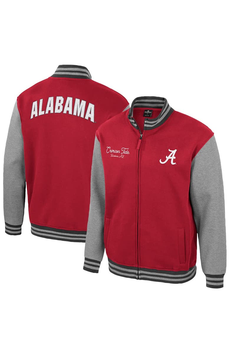 COLOSSEUM Men's Colosseum Crimson Alabama Crimson Tide Ambi-Turner Full-Zip Varsity Jacket, Main, color, Crimson