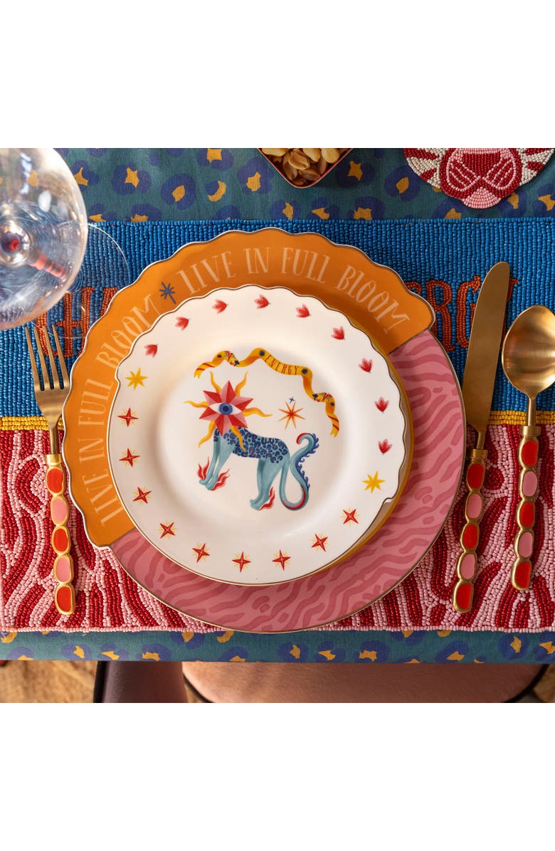 Zsa Zsa Zsu Luohu Porcelain Service Plate 11 In Set Of 2, Alternate, color, Pink