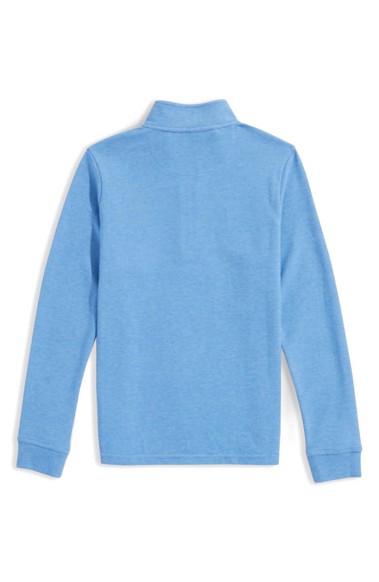 vineyard vines Kids' Saltwater Stripe Quarter Zip Sweatshirt, Alternate, color, Hull Blue