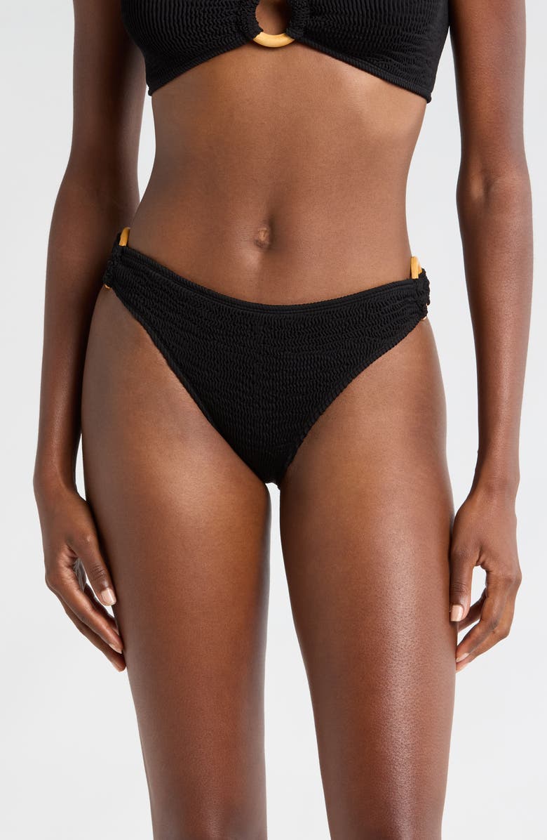 CLEONIE Ripple Bikini Bottoms, Main, color, Noir