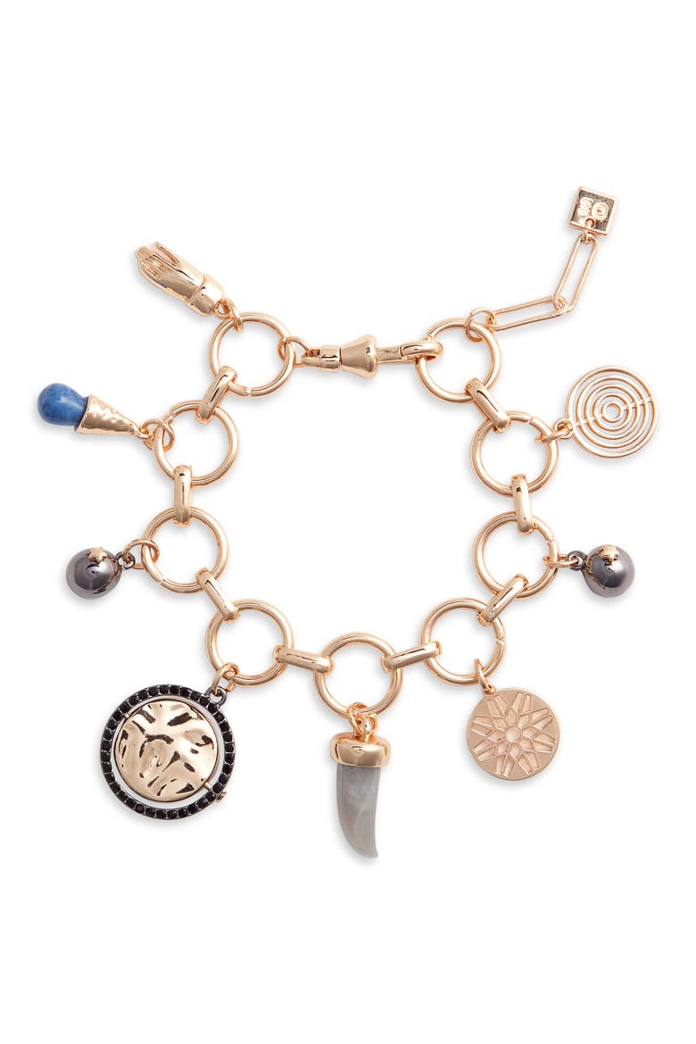Eclectic Charm Bracelet, Main, color, BLUE- BLACK- GOLD