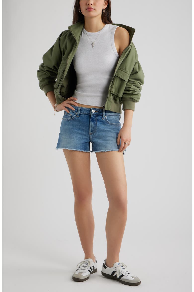 Festival Fray Hem Denim Shorts, Alternate, color, WESTERN WASH