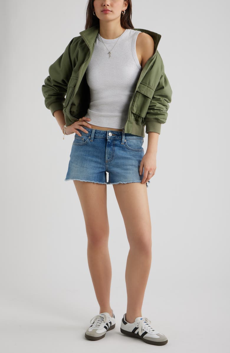 BP. Festival Fray Hem Denim Shorts, Alternate, color, Western Wash