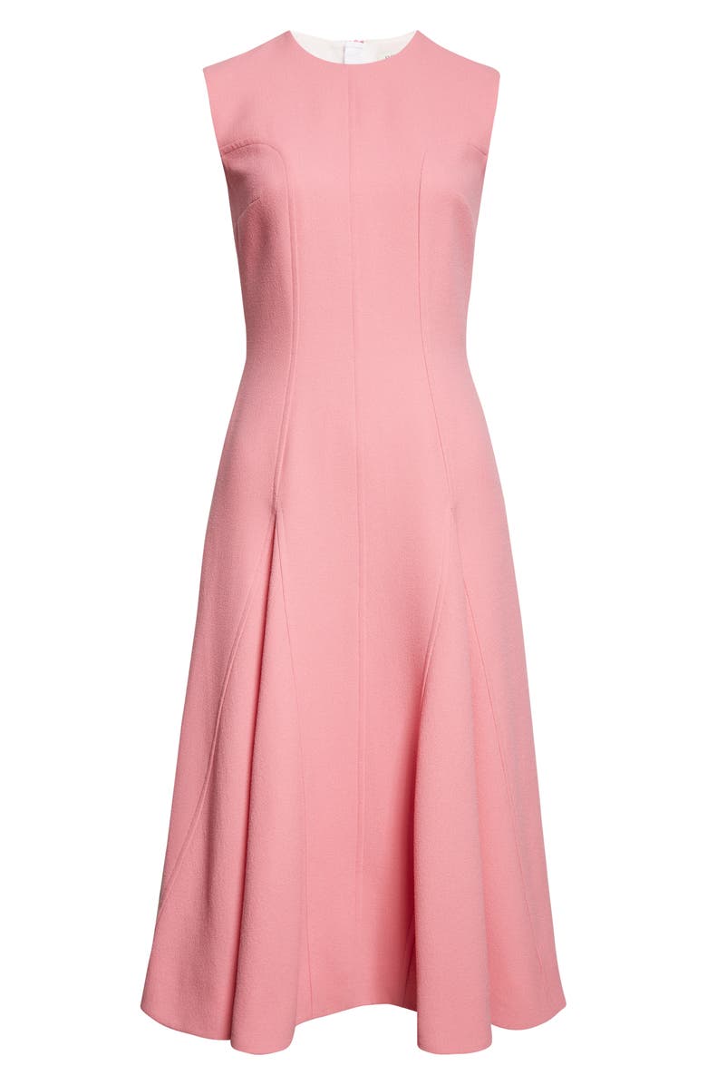 Emilia Wickstead Benicia Wool Crepe Midi Dress, Alternate, color, Pink Sorbet