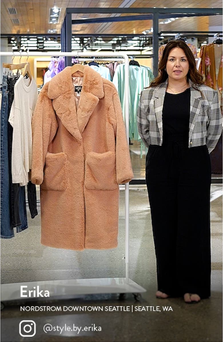 Avaline Faux Fur Longline Coat, sales video thumbnail