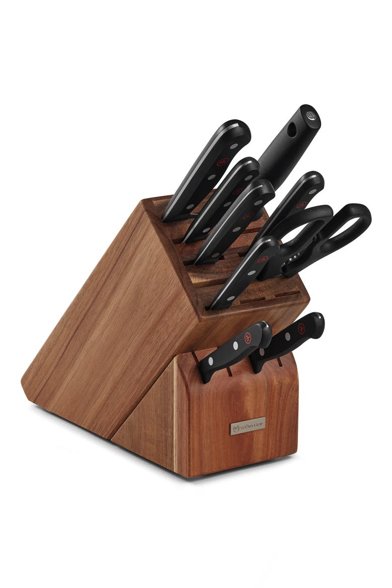 Gourmet 10-Piece Knife Block Set, Main, color, BLACK