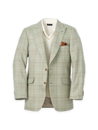 Paul Fredrick Plaid Wool Blend Single Breasted Peak Lapel Sport Coat