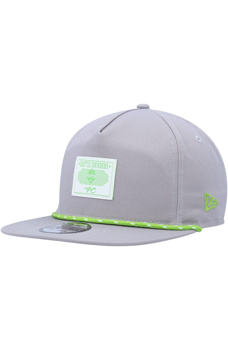 New Era Men's New Era Gray Seattle Sounders FC Patch Golfer Adjustable Hat, Main, color, 