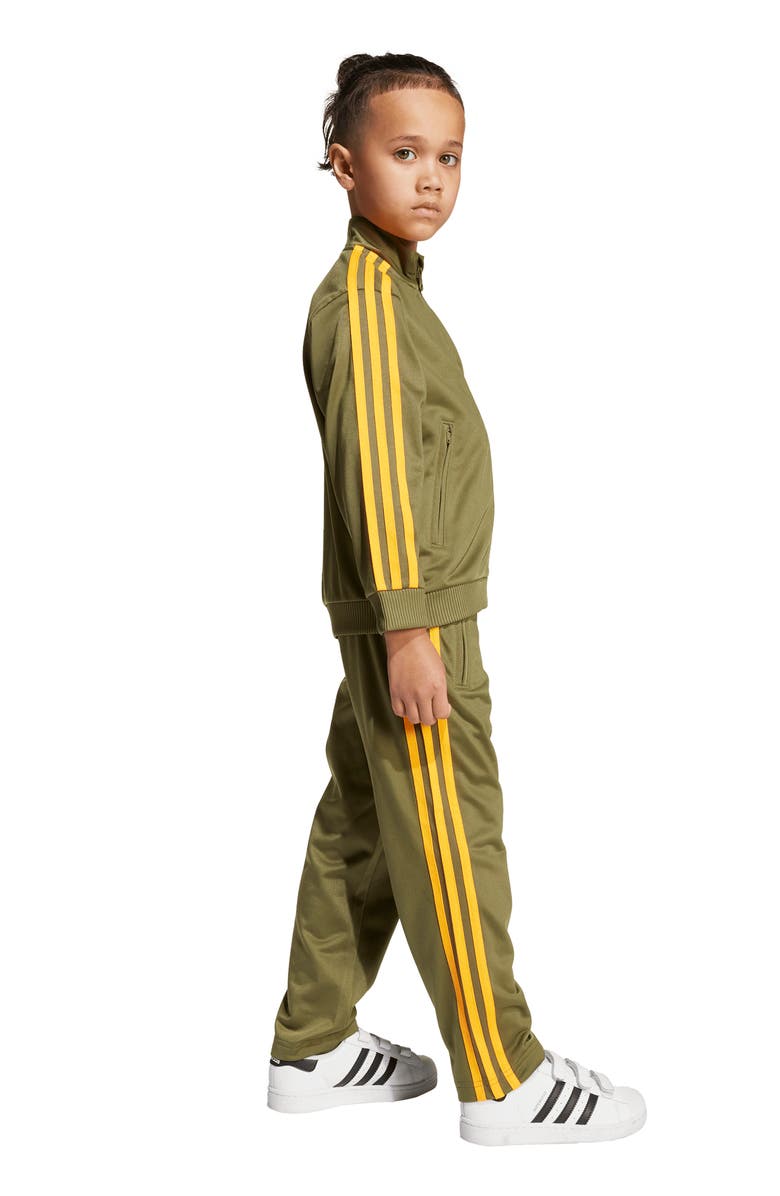 adidas Kids' Firebird Recycled Polyester Track Jacket & Pants Set, Alternate, color, Focus Olive