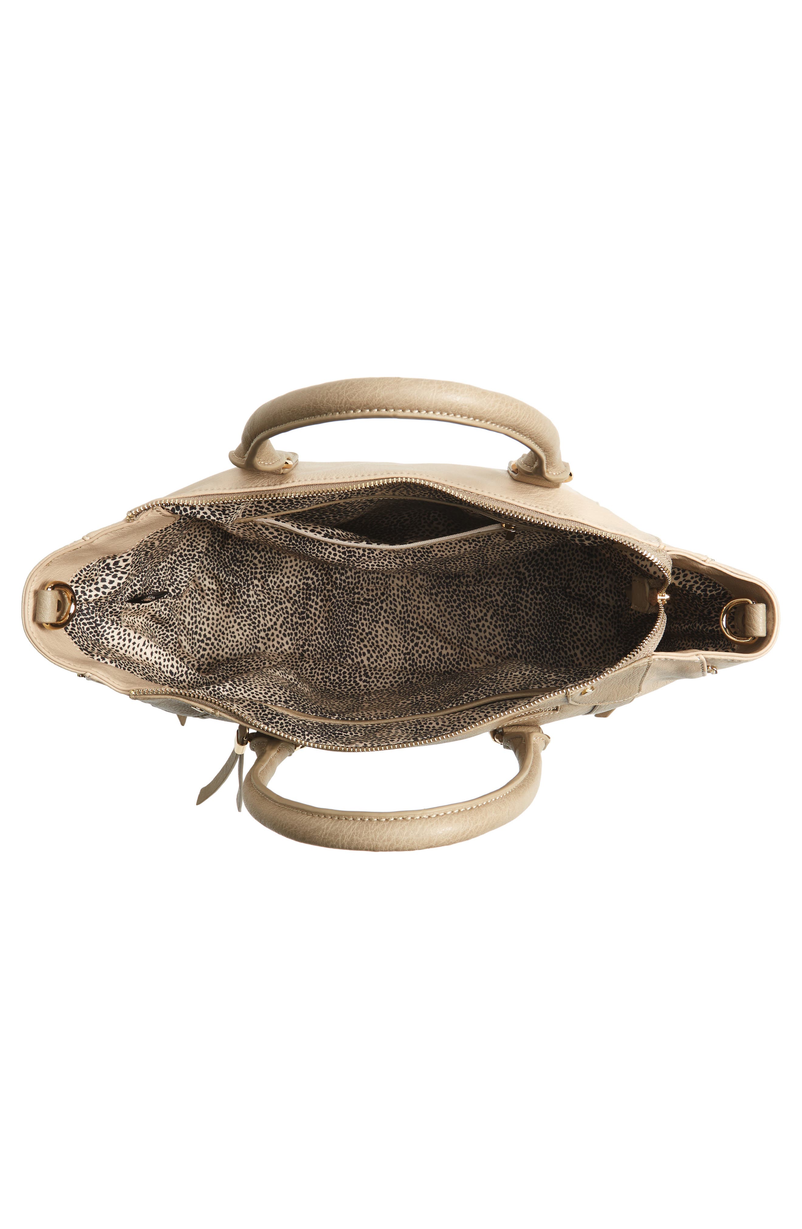 'Susan' Winged Faux Leather Tote, Alternate, color, TAUPE