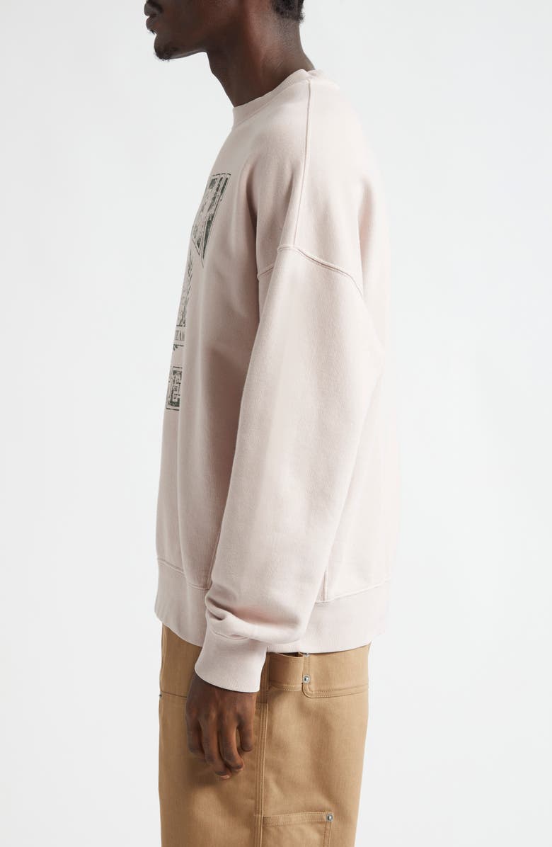 Golden Goose Gender Inclusive Journey Logo Graphic Sweatshirt, Alternate, color, Shadow Grey/ Hunter Green