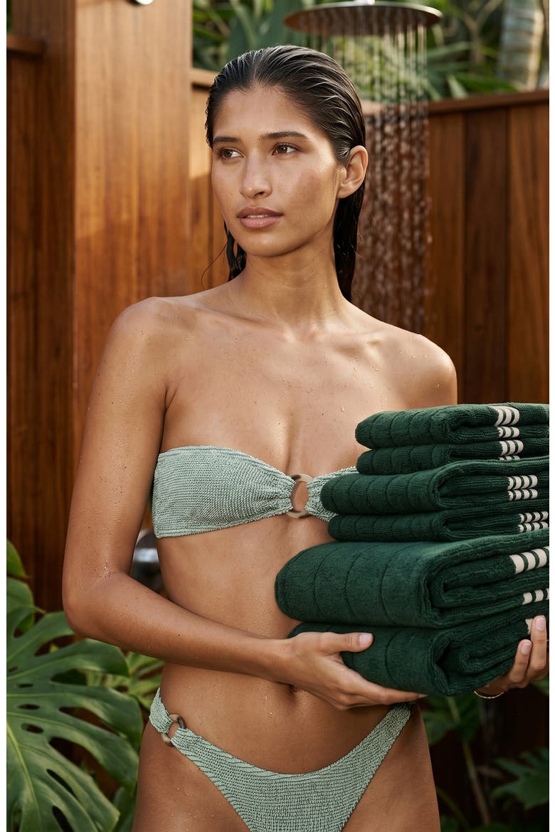 Nautilus 6-Piece Bath Towel Standard Set, Alternate, color, Verdant / Ecru