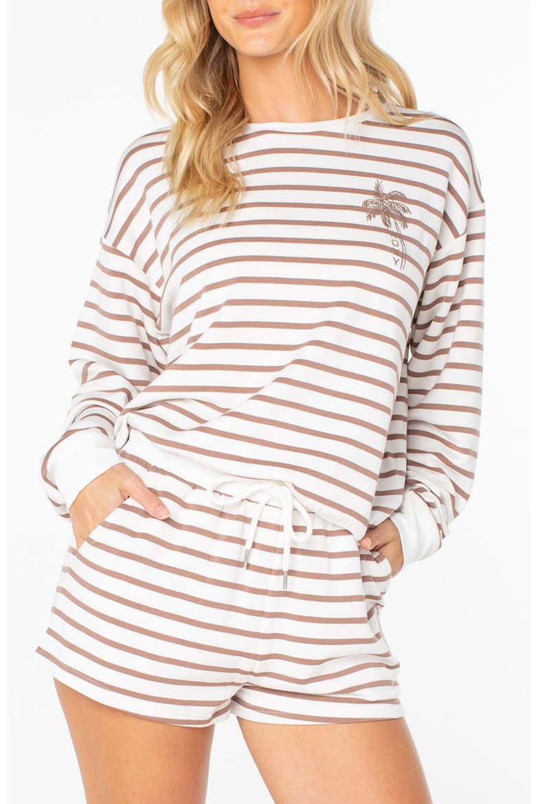 Surfing By Moonlight Stripe Sweatshirt, Main, color, COCONUT MILK