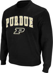 COLOSSEUM Men's Colosseum Black Purdue Boilermakers Arch & Logo Crew Neck Sweatshirt