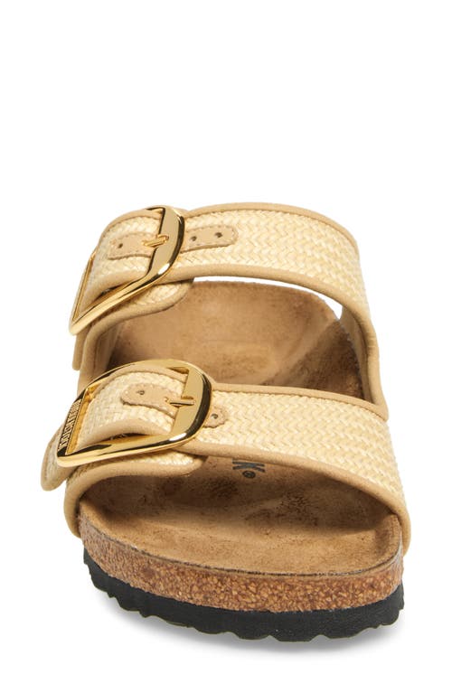 Birkenstock Arizona Hammered Big Buckle Slide Sandal In Sand