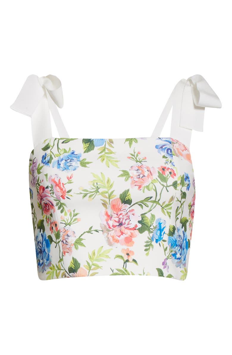 Alice + Olivia Nika Floral Fitted Crop Top, Alternate, color,
