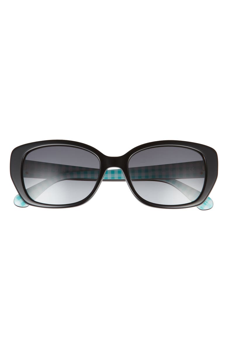 Kate Spade New York kenzie 53mm oval sunglasses, Main, color, Black Green / Grey Shaded