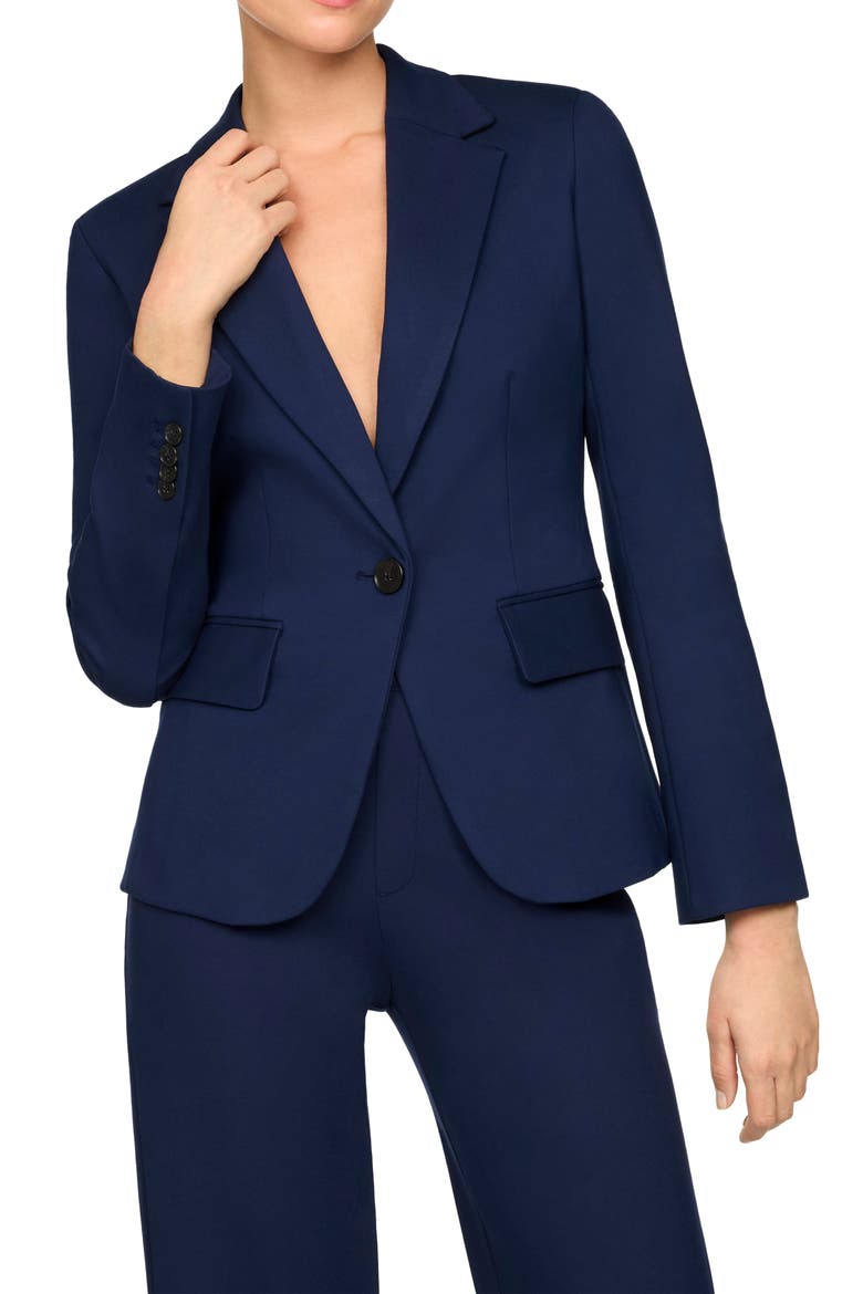 Ponte Tailored Blazer, Main, color, TIMELESS NAVY