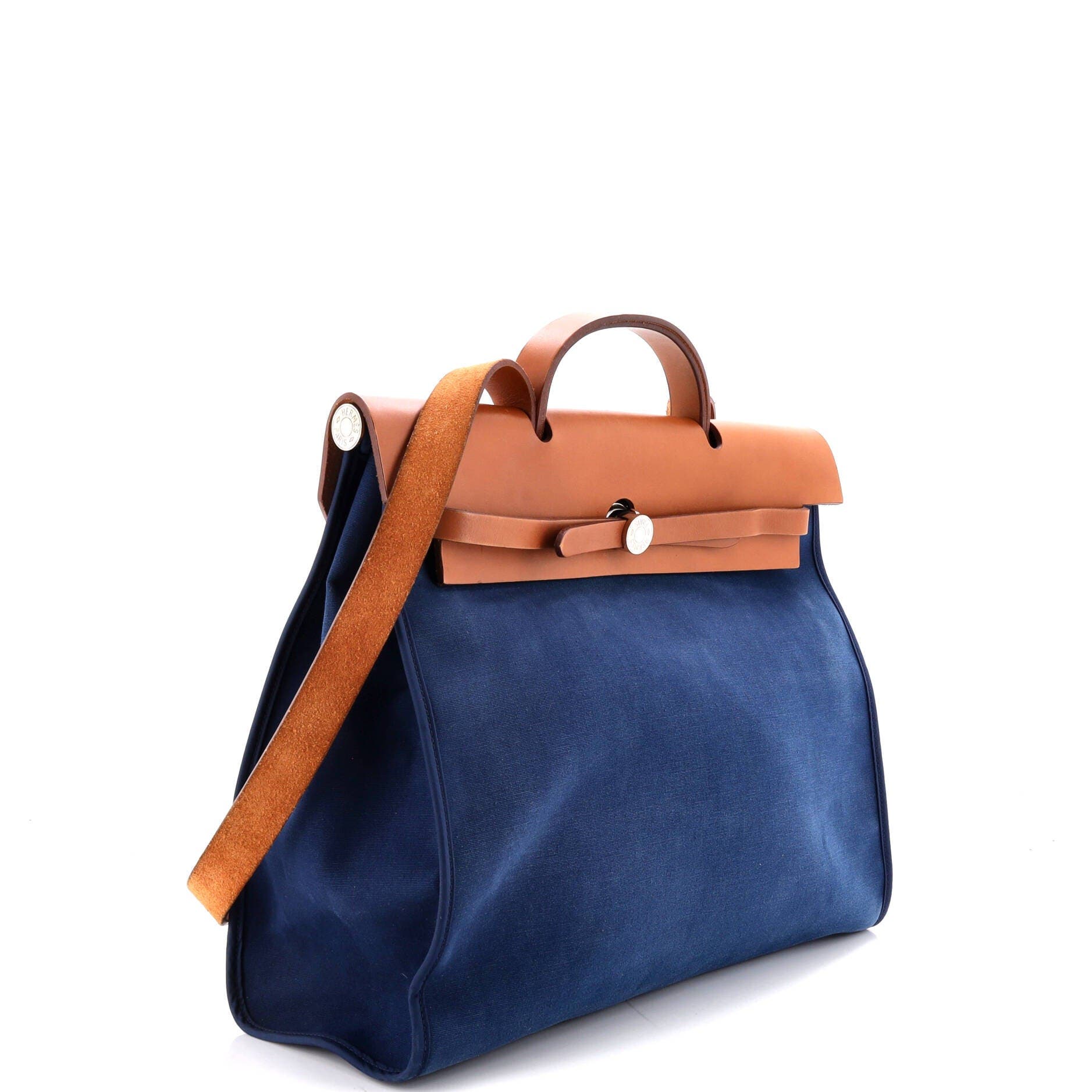 Herbag Zip Leather and Toile 39, Alternate, color, Blue