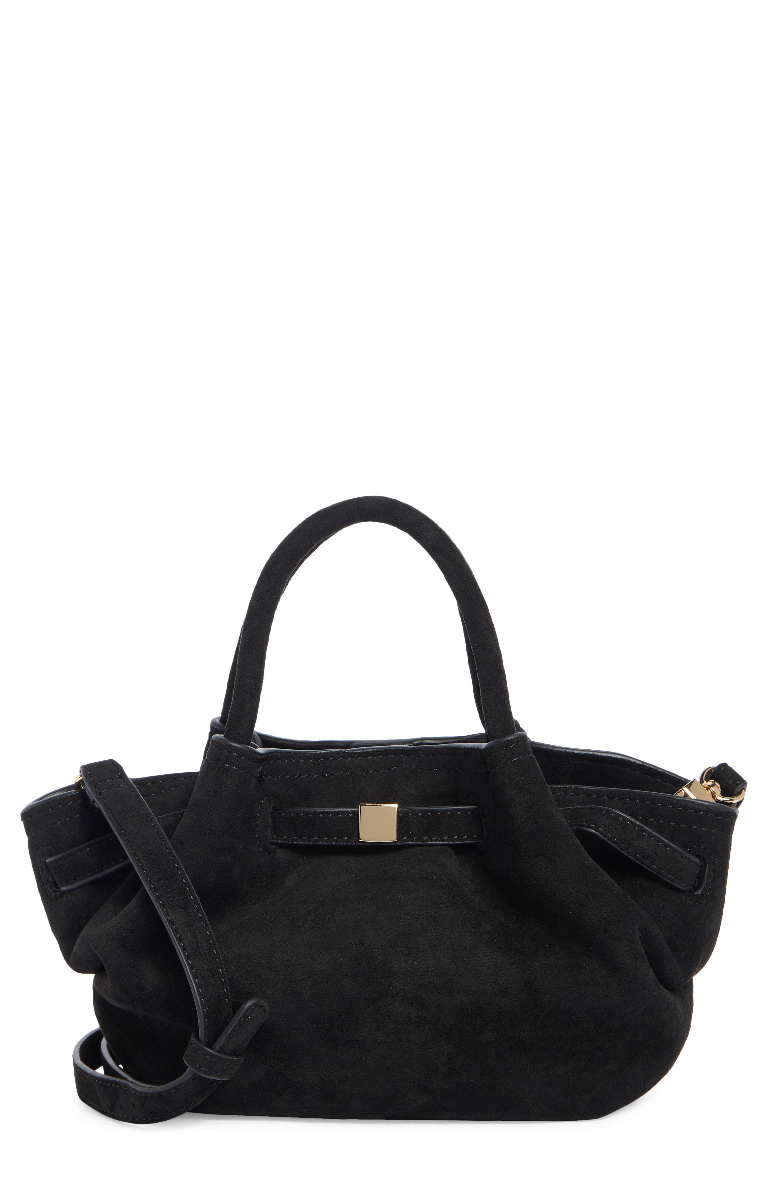 URBAN EXPRESSIONS HANDBAGS Faux Suede Crossbody Bag, Main, color, Black