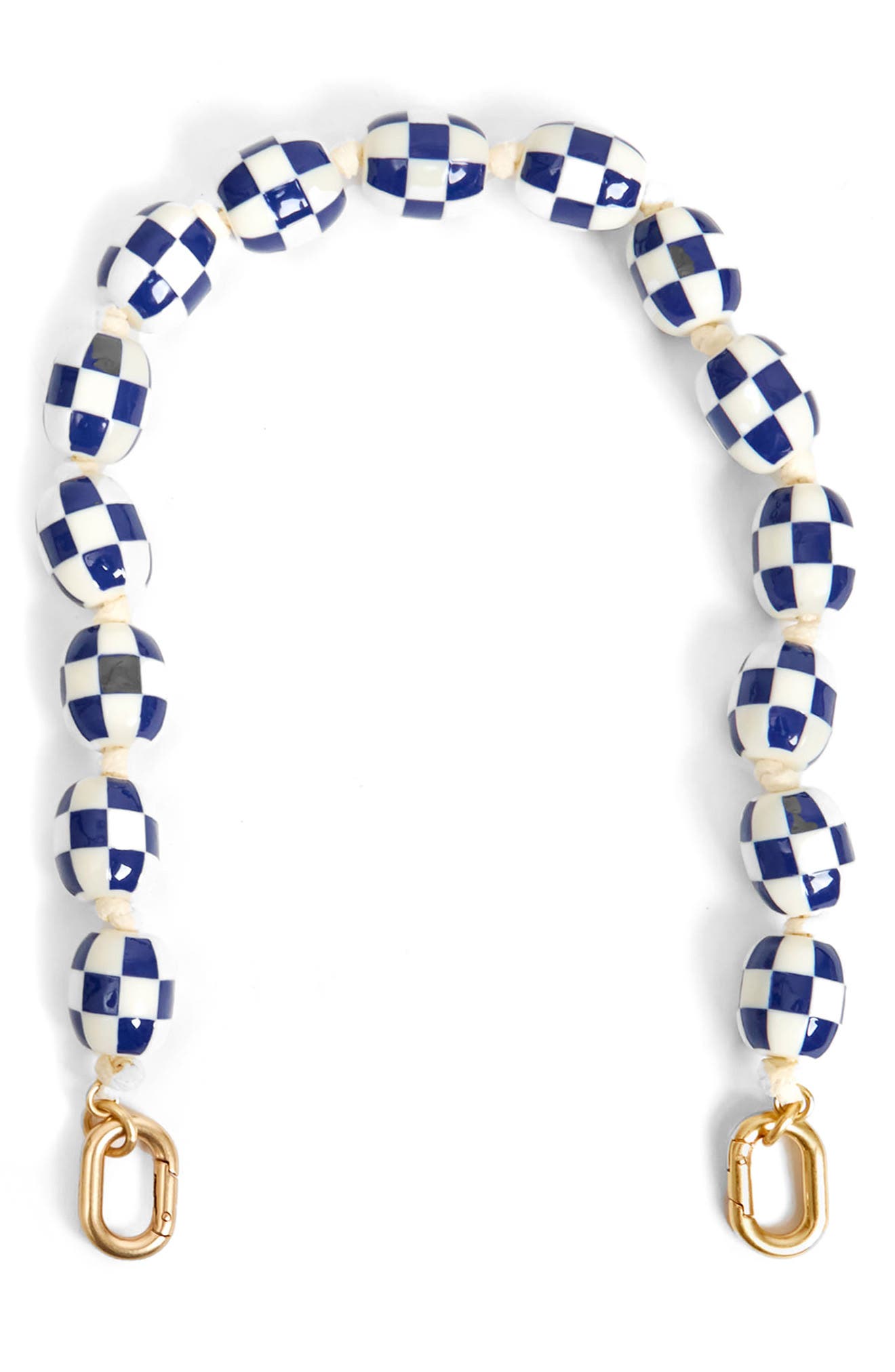 Clare V. Porcelain Checker Shortie Strap, Main, color, 