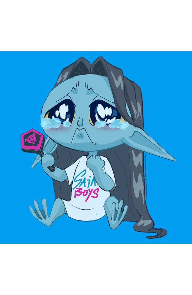 KPop Demon Hunters Boy's KPop Demon Hunters Chibi Crying Fan Graphic T-Shirt, Alternate, color, Sapphire