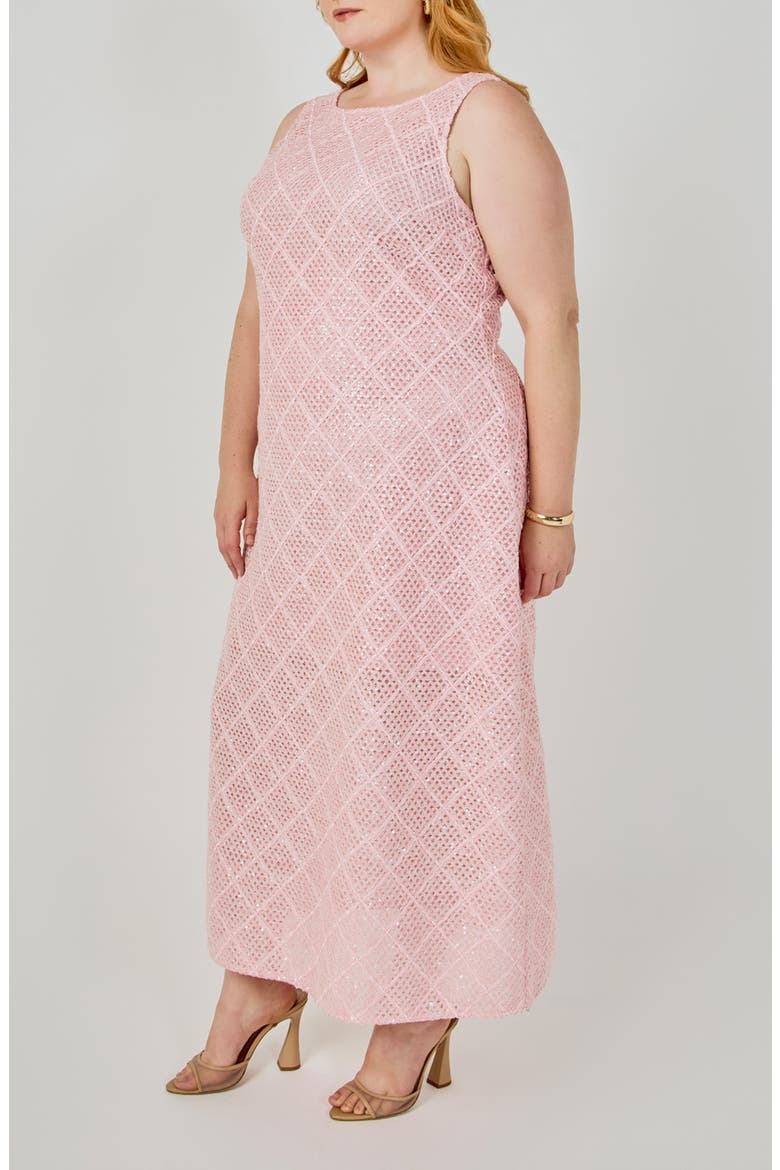 Textured Sleeveless Maxi Dress, Alternate, color, PINK