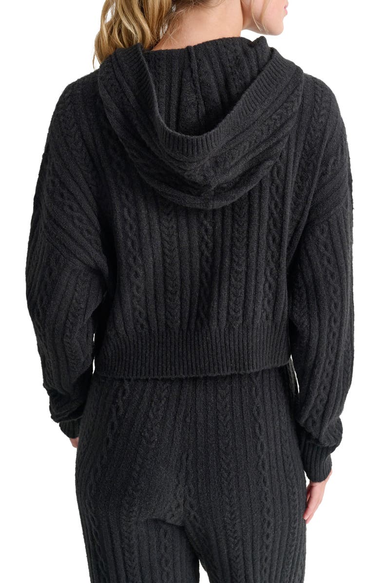 DKNY Cozy Cable Stitch Hoodie, Alternate, color, 