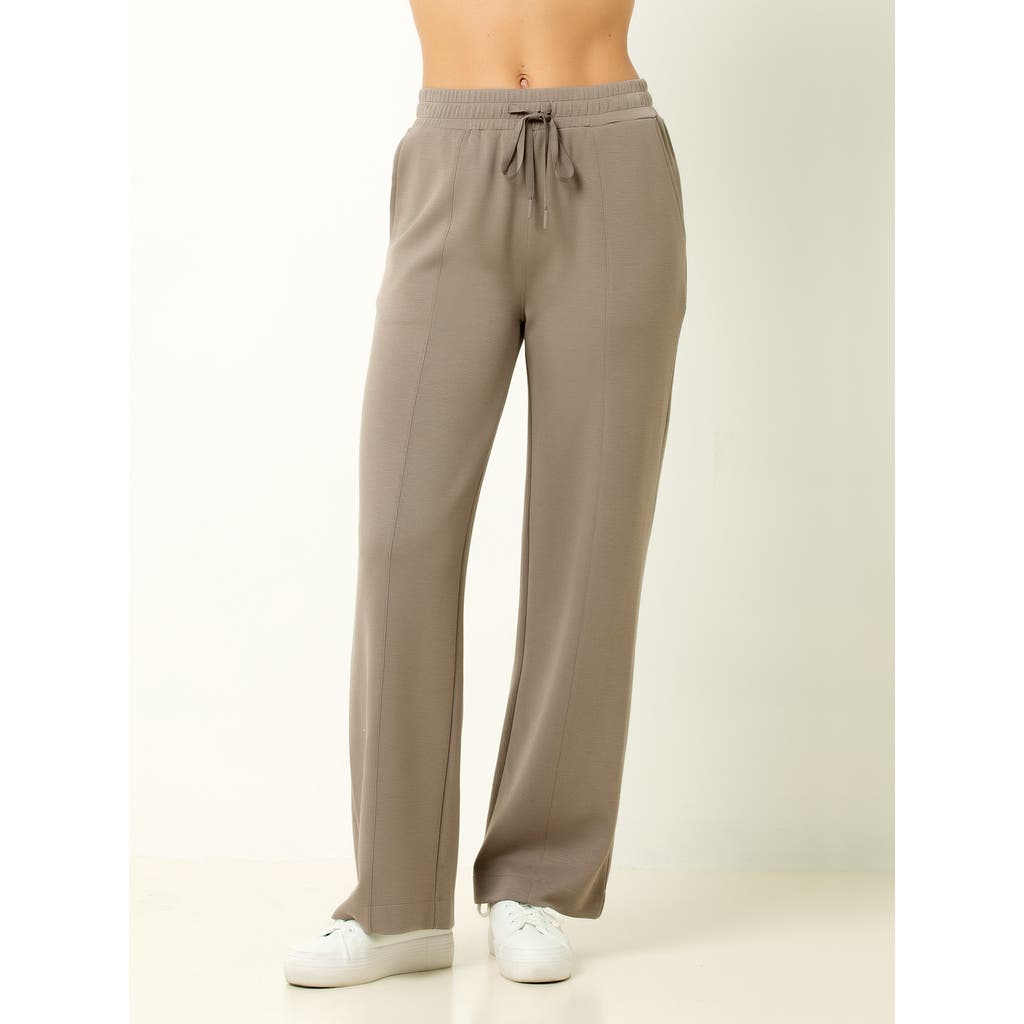 Single Stitch Ultra Soft Wide Leg Pant In Brown