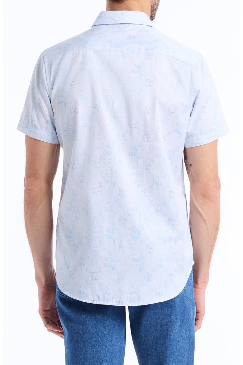 Short Sleeve Cotton Button-Up Shirt, Alternate, color, MULTI