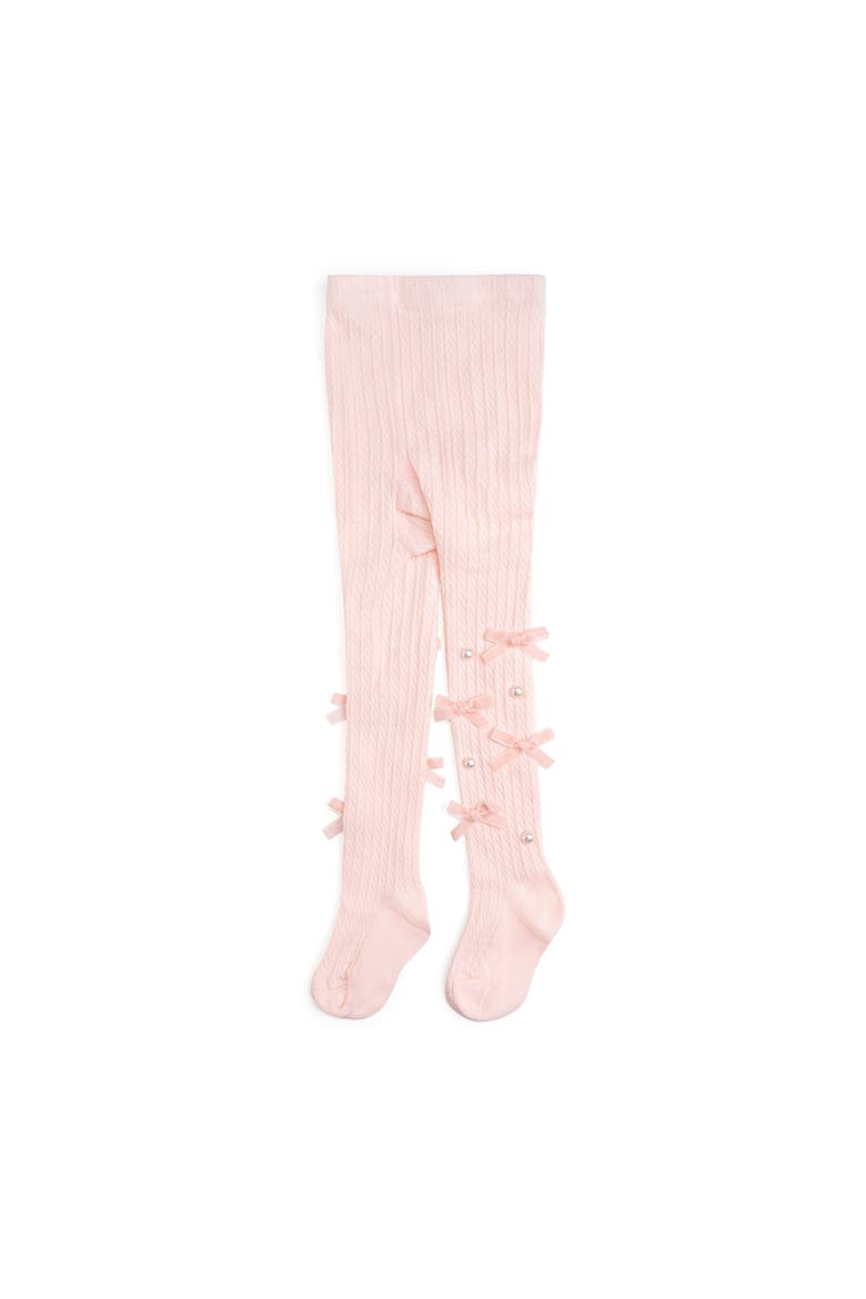 Bedazzled Bow Tights, Main, color, Pink