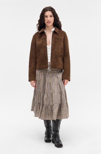 Faux Suede Bomber Jacket