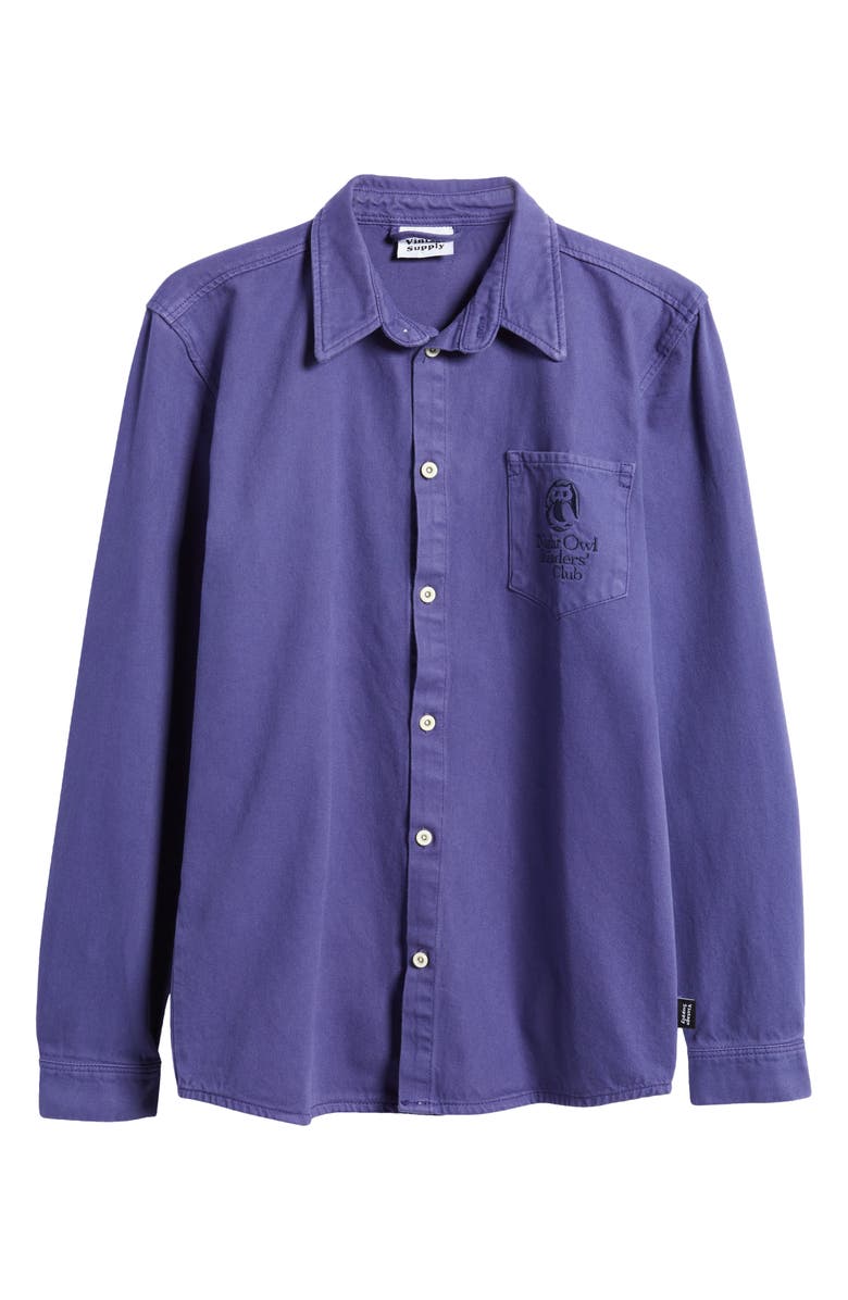 VINTAGE SUPPLY Men's Embroidered Pocket Cotton Shacket, Alternate, color, 