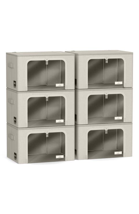 6-Pack Medium Foldable Storage Bins