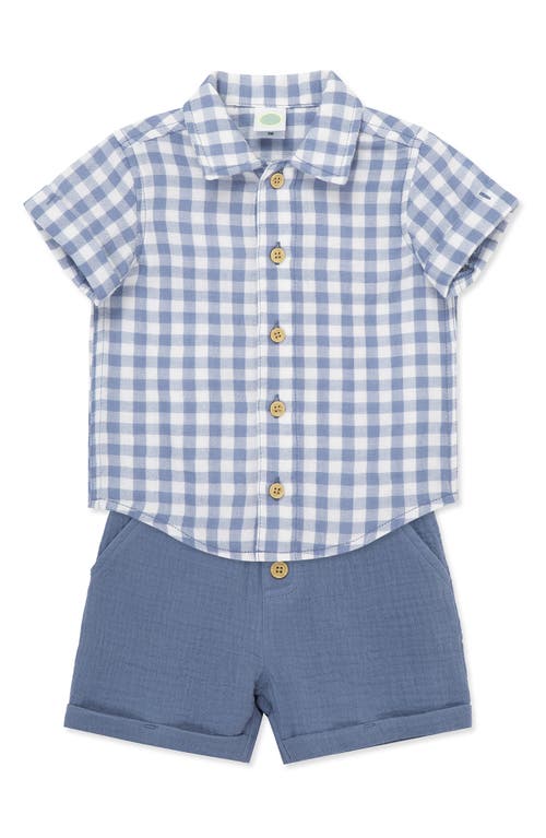LITTLE ME LITTLE ME CHECK SHORT SLEEVE BUTTON-UP SHIRT & SHORTS SET 