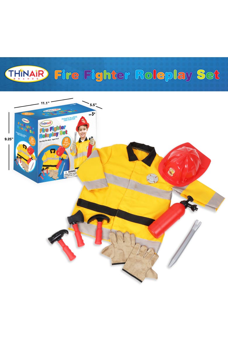 Firefighter Roleplay Set, 10 Piece Costume, Alternate, color, Multicolored