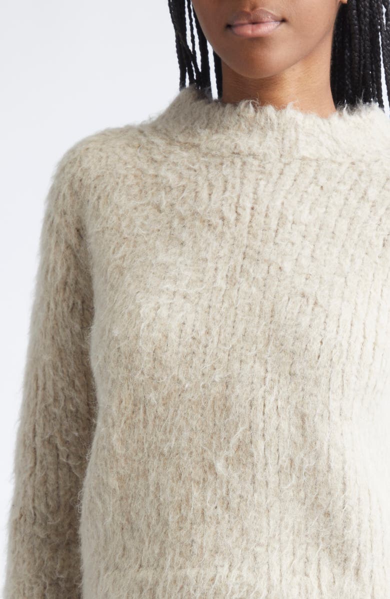 R13 Shrunken Mock Neck Alpaca Blend Sweater, Alternate, color, Beige Brown