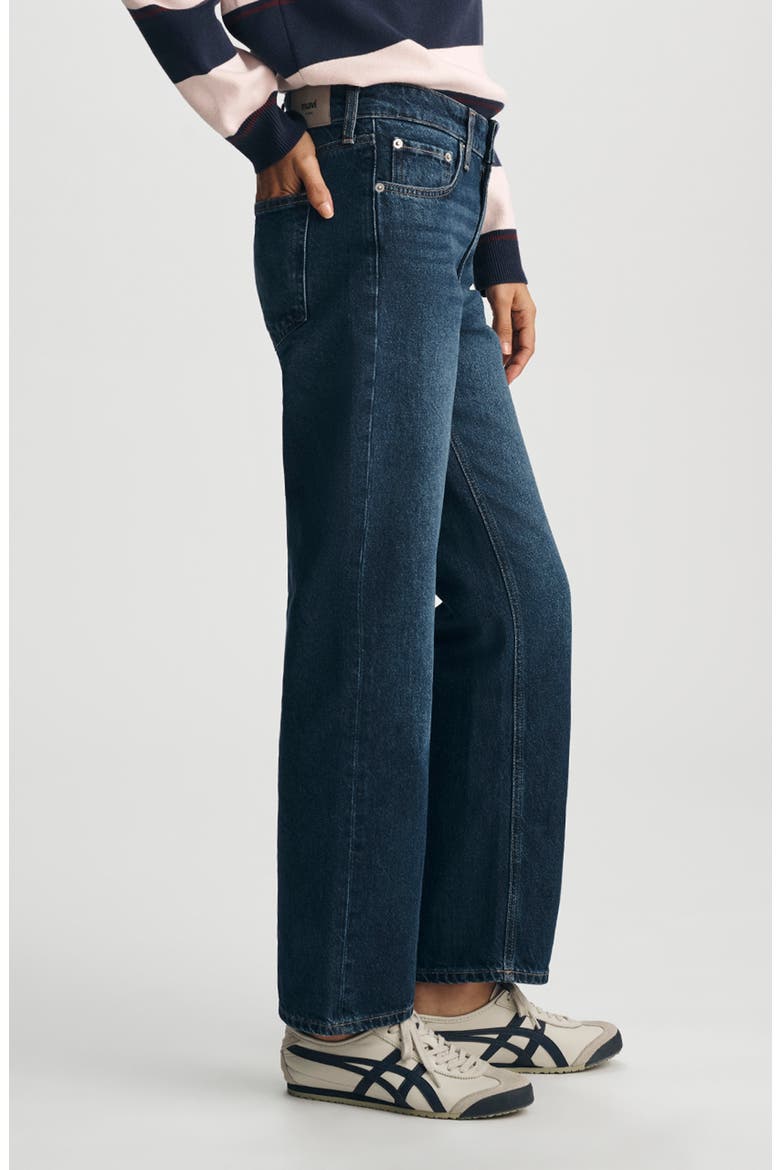 Soho High Waist Relaxed Straight Leg Jeans, Alternate, color, DARK BRUSHED CLASSIC DENIM