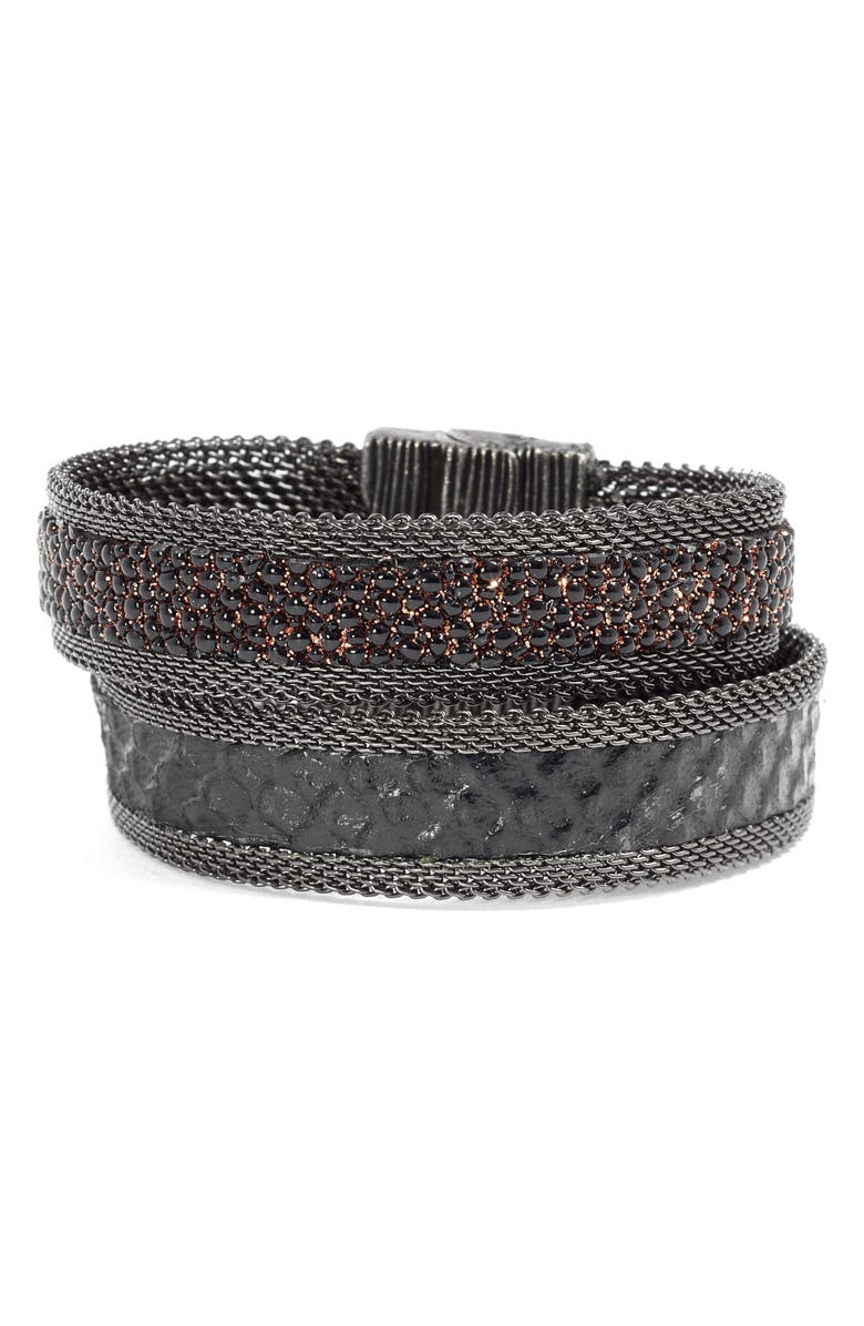 Cynthia Desser Shimmer Stingray & Snakeskin Bracelet, Main, color,