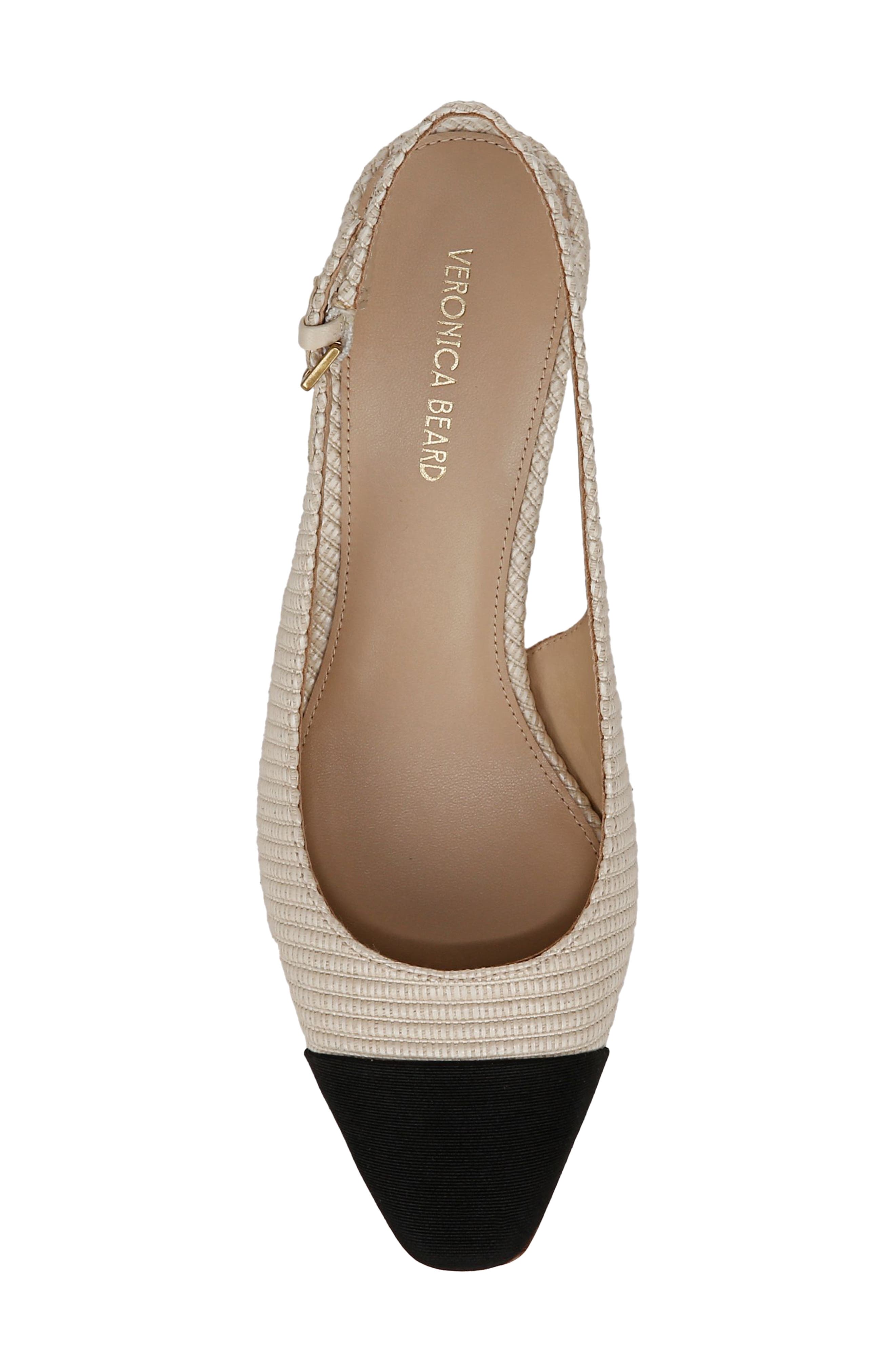 Veronica Beard Cap Toe Slingback Pump, Alternate, color, Natural/ Black