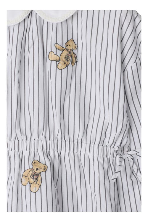 Burberry Thomas Bear Striped Cotton Dress