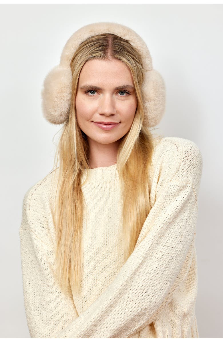 Hat Attack Faux Fur Earmuff, Alternate, color, Natural Beige