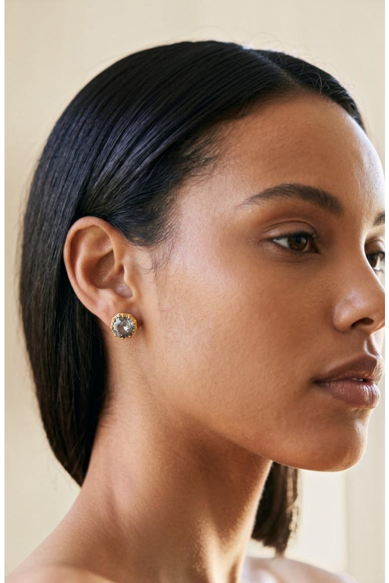 Foundry Georgian Rose Collet Earrings, Alternate, color, Gray Alexandrite