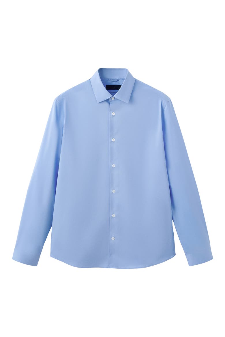 Regular Fit Stretch Cotton Blend Button-Up Shirt, Alternate, color, CHINA BLUE